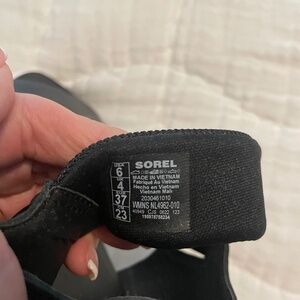 Sorel Kinetic Impact Y-strap high wedge sandal